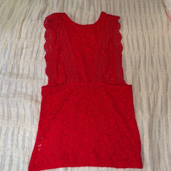 Free People Intimately Sure Lace Tank Red Size Medium - Picture 5 of 6